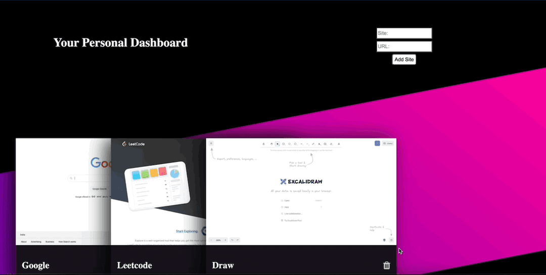 Dynamic Dash - Browser Sneak-Peek DashBoard