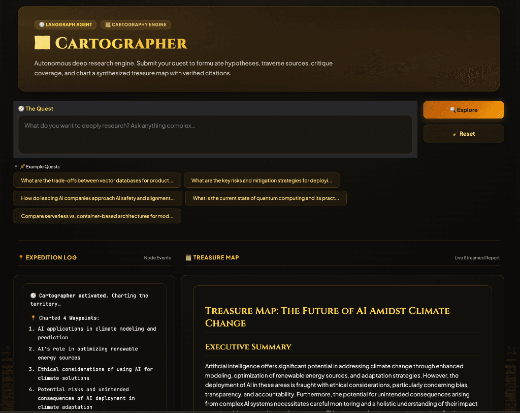 Cartographer - A deep-research AI Agent
